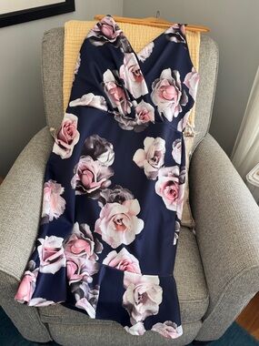 Navy and Floral Dress
